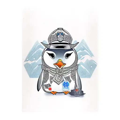 Penguin Wearing A Police Uniform