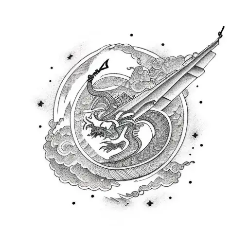 Aerospace Themed Sleeve With Dragon