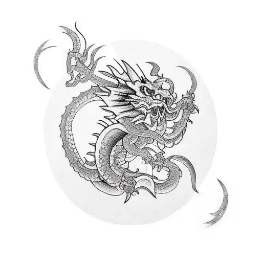 Line Dragon On Arm
