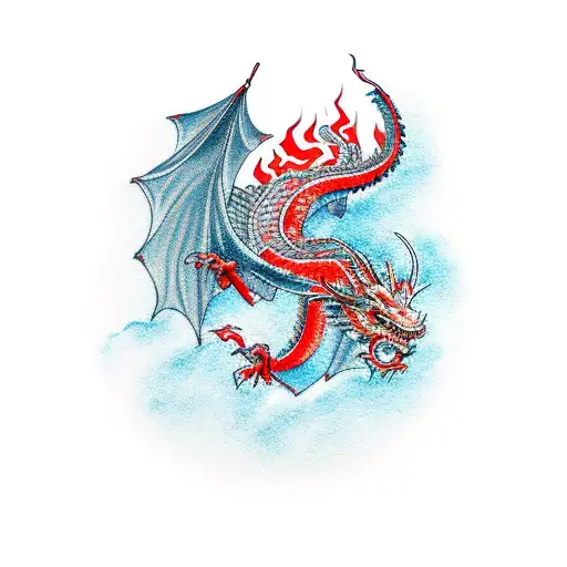 Dragon With A Red Flame