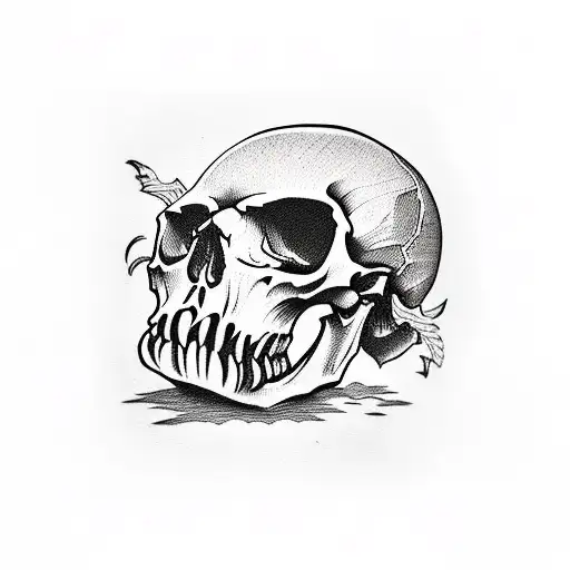 Skull Eating A Cop Car