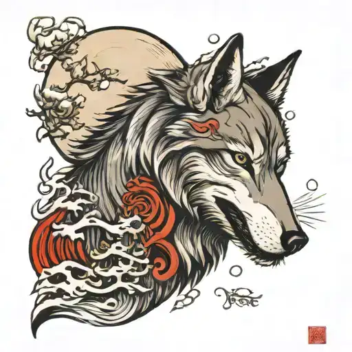 Howling Wolf In The Moon