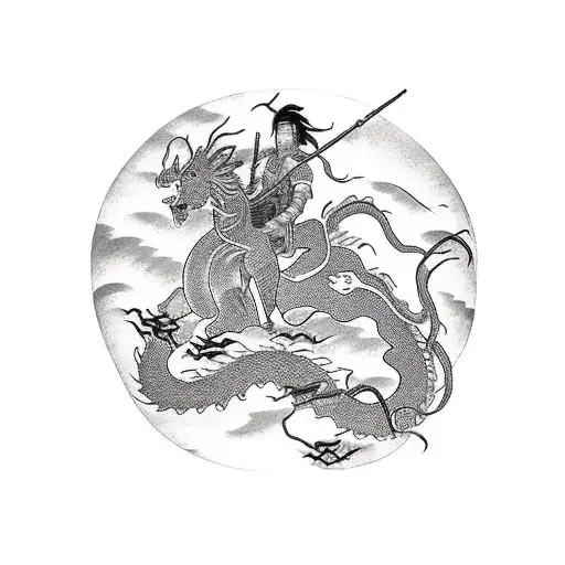 Centaur Silhouette Vs Dragon