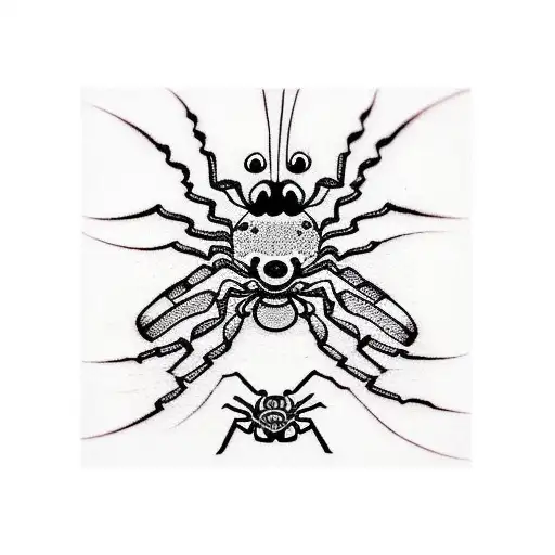 Line Of Vines Leading To A Spider