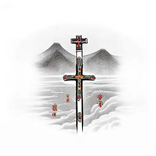 Do A Quote From The Bible In Latin With A Cross From The Catholic Church