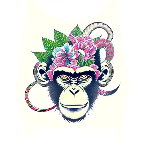 Monkey In A Tropical Shirt