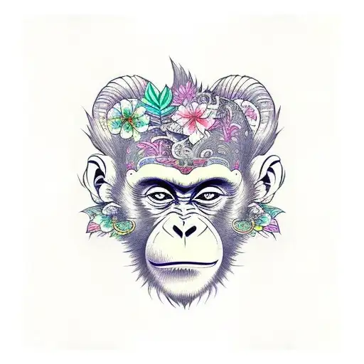 Monkey In A Tropical Shirt