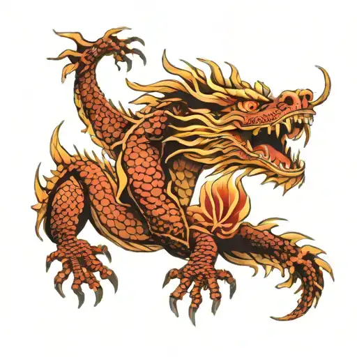 Japanese Dragon Tattoo On The Forearm In Realism Style