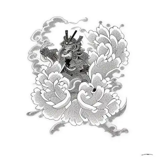 Samurai Con Flores Y Animes