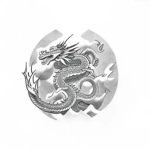 Dragon Climbing A Greek Pilar