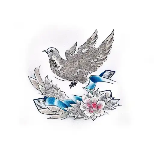 Dove With Ribbon