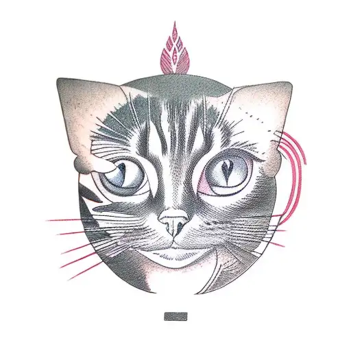 A Cat Lounging On A Hammock Between Two Palm Trees