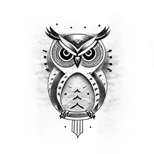 Owl On A Warship Anchor