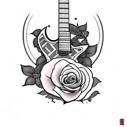 Guitar With Rose
