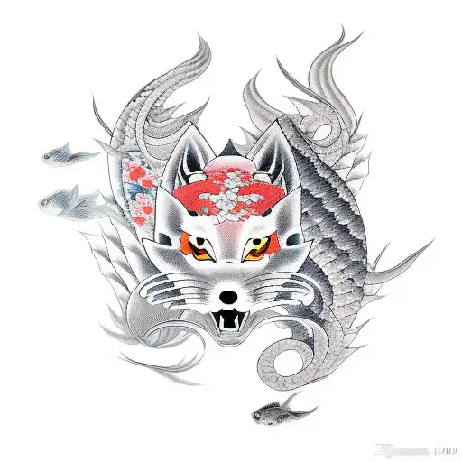 Half Kitsune Half Fish Japanese