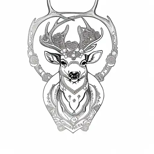 A Deer Head With Horns
