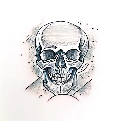 Skull In Hourglass With Lilys