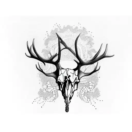 Elk Skull With Vines