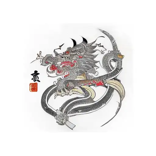 The Word Honor In Japanese With A Katana Through It