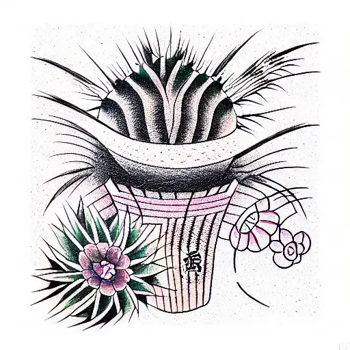 Sleeping Cactus In Avant-garde Style