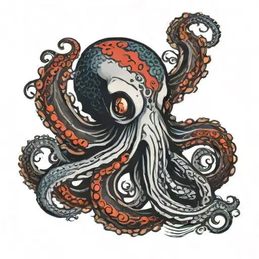 A Plush Octopus With Bloody Streaks From Its Eyes White Dragon