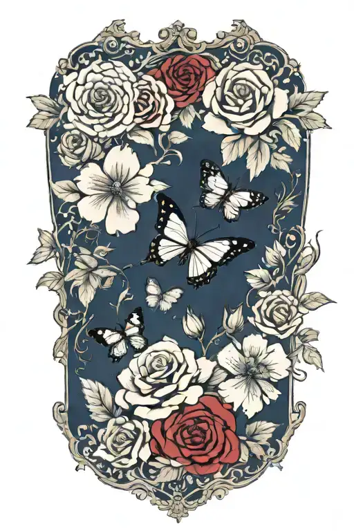 Roses And Butterflies