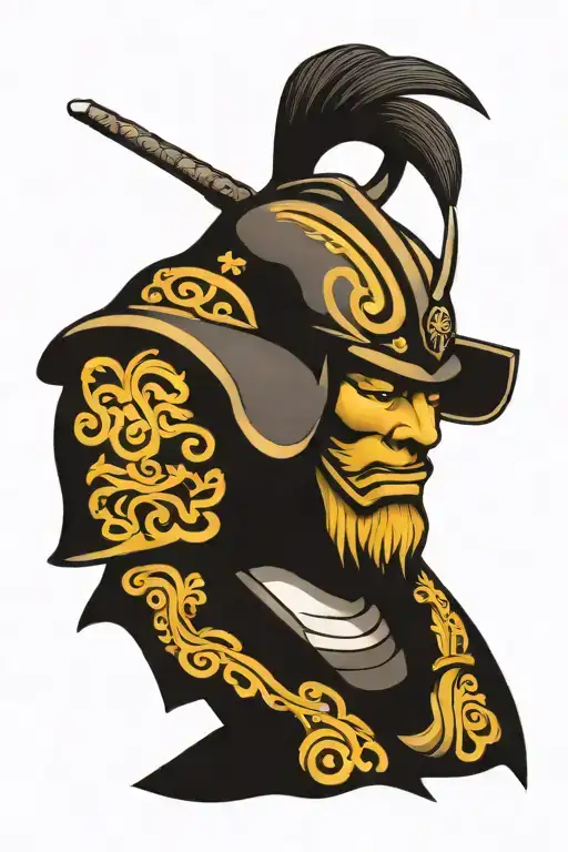 Black And Gray Samurai Helmet