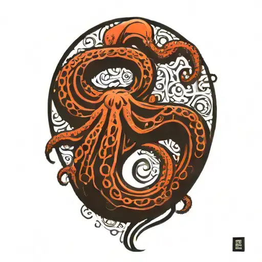 Octopus Tentacles Reaching From Shoulder Down Back Of Arm And Up The Back Of The Neck