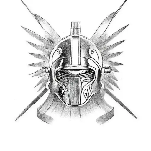 Spartan Helmet With Bird Wings