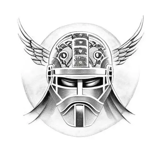 Spartan Helmet With Angel Wings