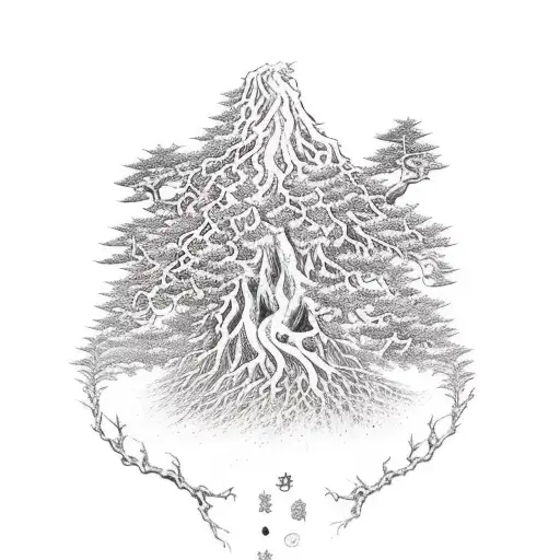 Elderwood Wrapping Tree With Roots And Flower Buds Magical