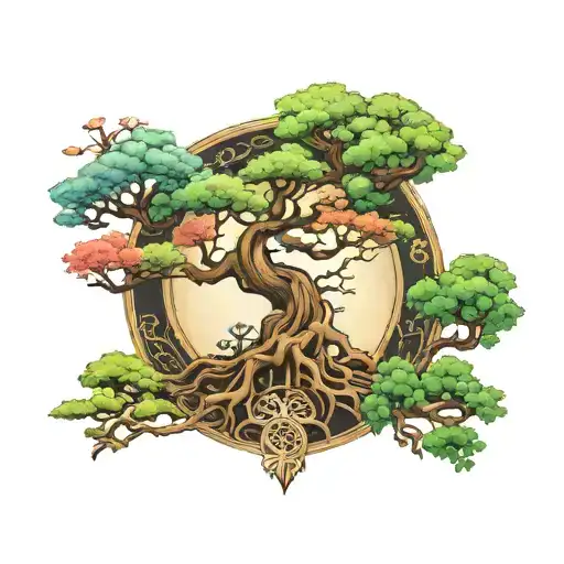 Yggdrasil Tree With The 9 Worlds
