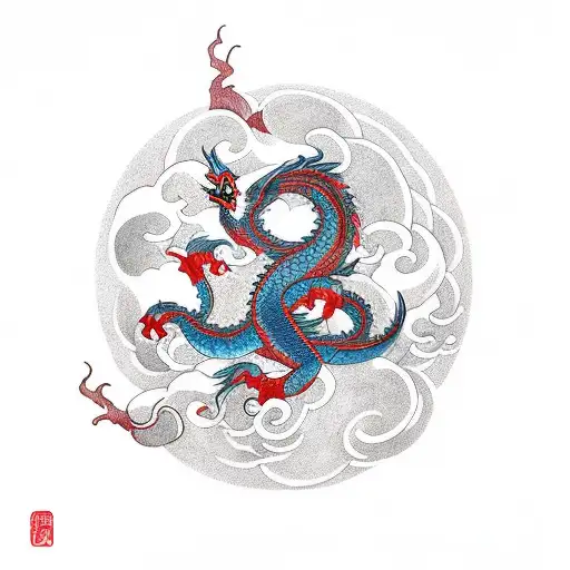 Rune And Dragon On Shoulder