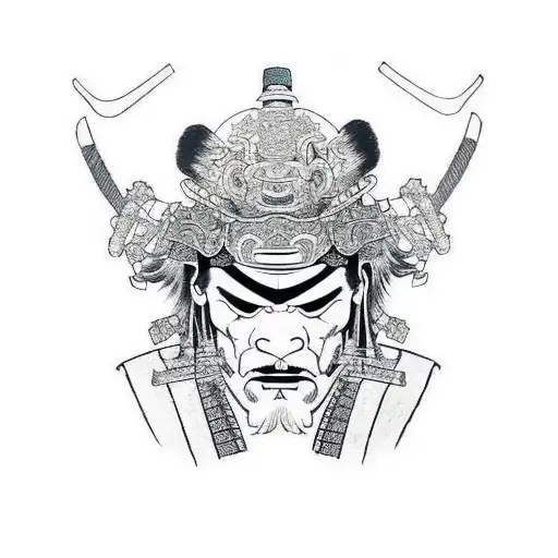 Samurai With Broken Mask