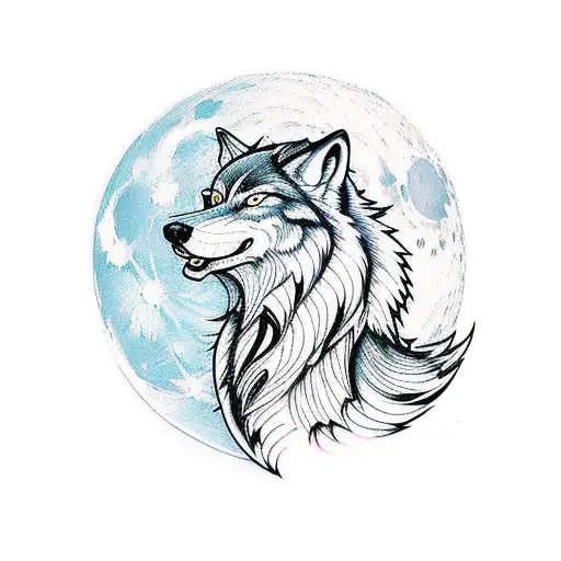 A Wolf Howling At A Moon-shaped Video Game Controller