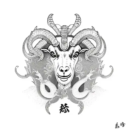 Goat Zodiac With Dragon