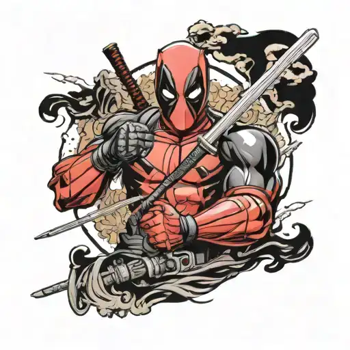Deadpool And Lightsaber