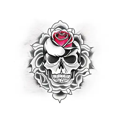 Skull Dagger Rose