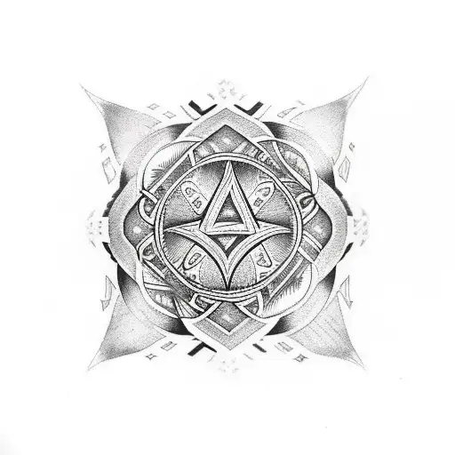 Nordic Tattoo Using Vegvisir And Valknut