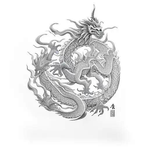 With The Words Alessandra Joana Carolina E Beatriz Making The Shape Of A Dragon