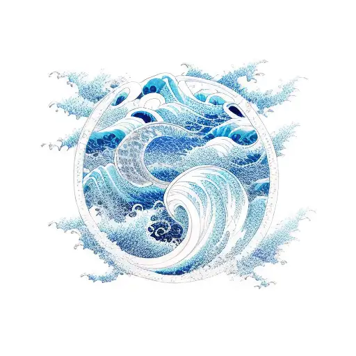 Ocean Wave With Swirl And Thunder