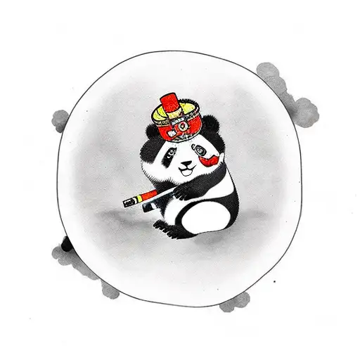 Panda Is Smoking A Cigarette In A Suit