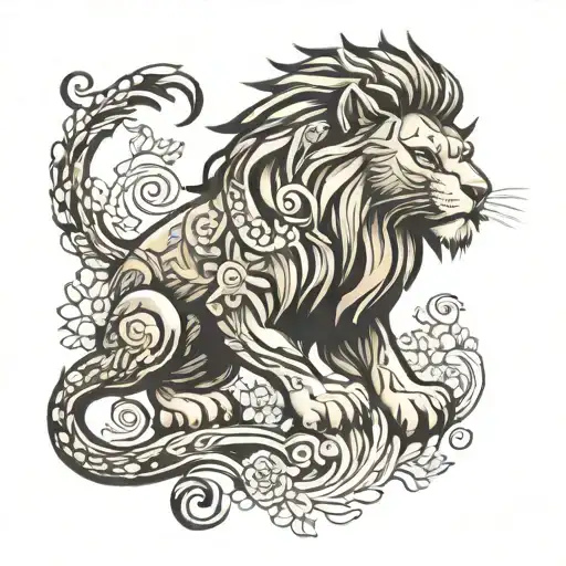 Modern Leo Lion For Chest