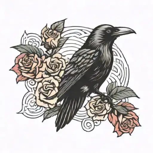 Crow And Rose