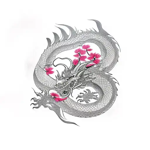 Dragon Through Cherry Blosssom
