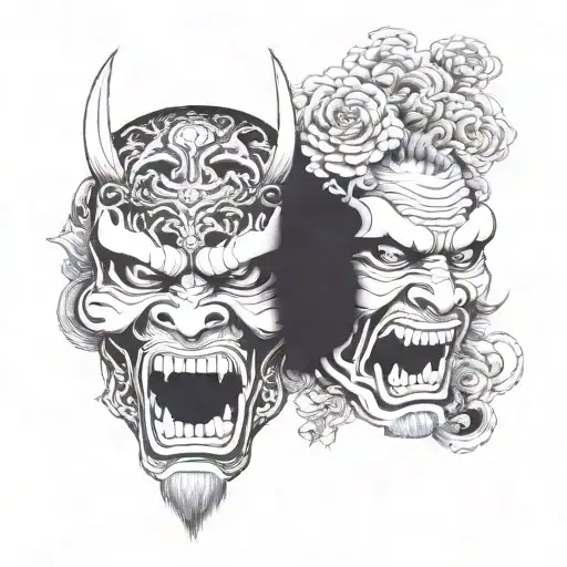 2 Sided Mask Of A Never Ending War Between Light And Dark