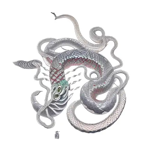 Woman And Serpent With Tree