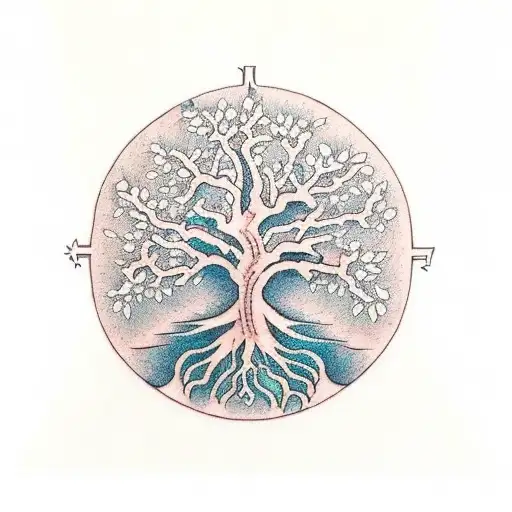Tree Of Life With Initials On The Branches