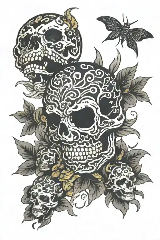 Black Skull Wearing