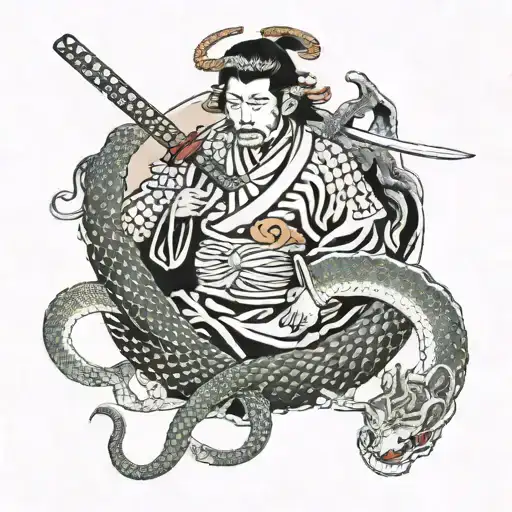 Samurai And Snake